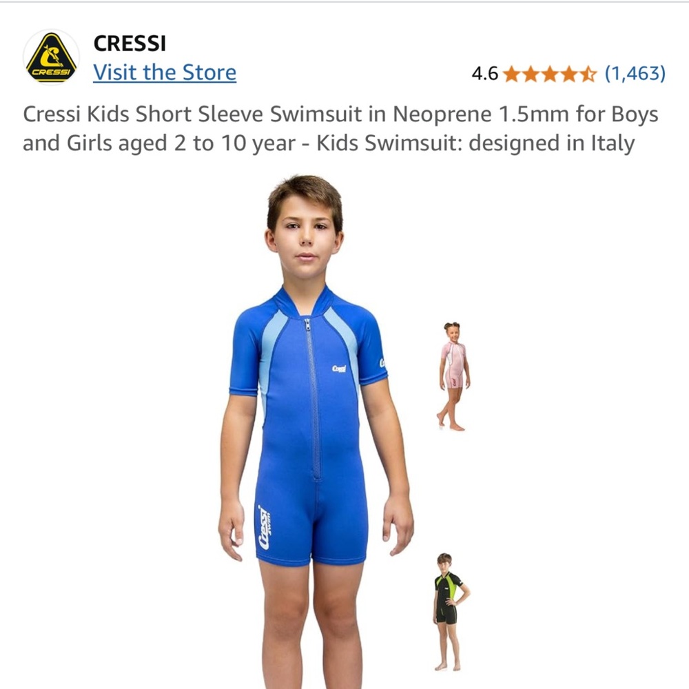 Kids Wetsuit Neoprene Cressi Swim sz XL, 7-8